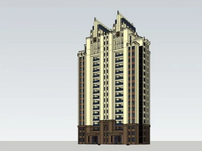 Sketchup Residential Model | High rise Residential Buildings, Residential Buildings, Classical Style