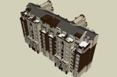 SketchUp Residential Model: Multi-Story Classical Style Home Design-BIM WORLD