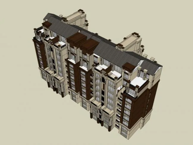 Sketchup Residential Model | Multi story Residence, Residential Building, Classical Style