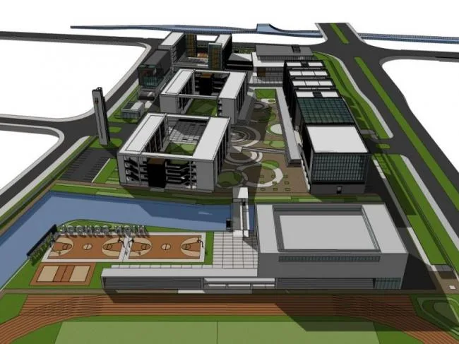 Sketchup School Model | Multi story School, Campus Educational Architecture, Modern Style