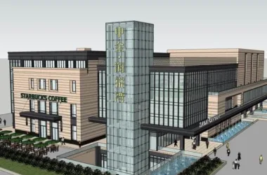 SketchUp Business Model: Modern Multi-Story Zhongjin Haitang Bay Commercial Club-BIM WORLD