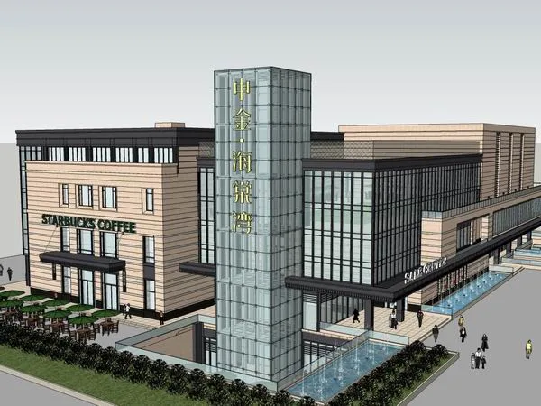 Sketchup Business Model | Multi story Zhongjin Haitang Bay Commercial Club, modern style