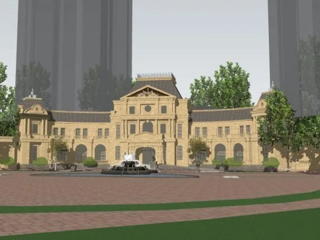 Sketchup Business Model | Multi story Clubhouse, Classical Style