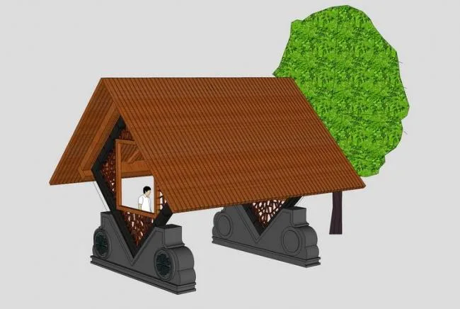 Sketchup Sketch Model | Leisure Pavilion Chinese Sketch, Landscape Material Component