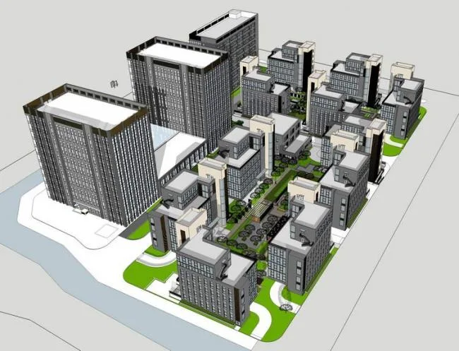 Sketchup Residential Model | Commercial and Residential Buildings, Multi story Residences, Modern Style