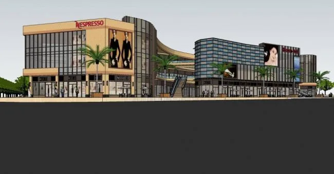 Sketchup Business Model | Large shopping mall, multi story commercial building, modern style