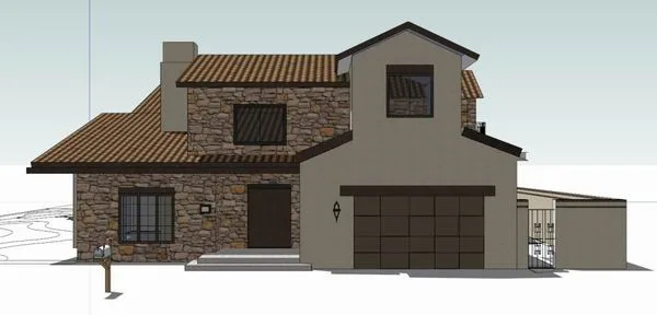 Sketchup Villa Model | Slope Top Villa, Classical Style