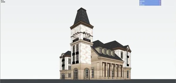Sketchup Villa Model | Single Family Villa, Classical Style