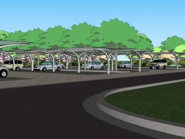 Modern Parking Lot Landscape Design in SketchUp