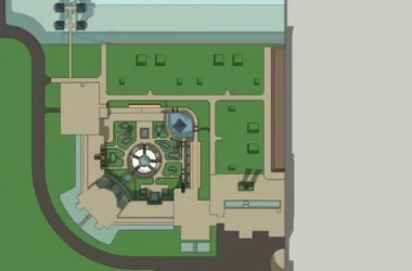 SketchUp Landscape Design: European-Inspired Classical Square Layout-BIM WORLD