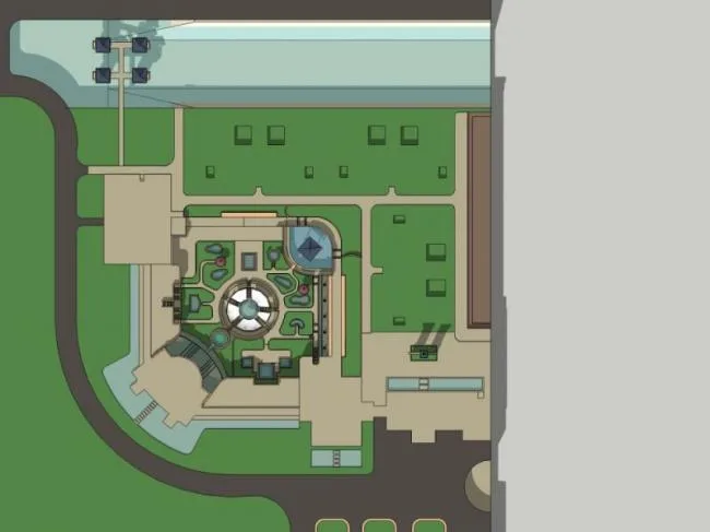 SketchUp Landscape Design: European-Inspired Classical Square Layout