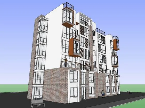 Sketchup Residential Model | Multi story Residence, Garden House, Modern Style