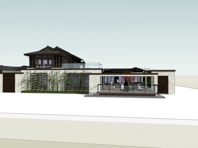 Sketchup Villa Model | Villa, Modern Chinese Style