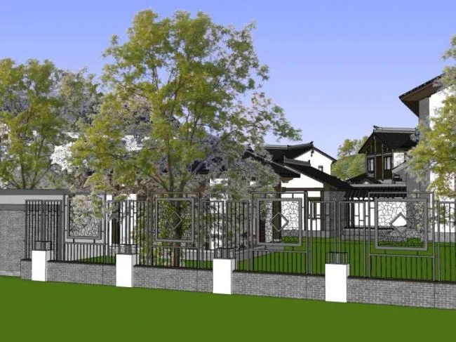 Sketchup Villa Model | Villa Cluster, Chinese Style