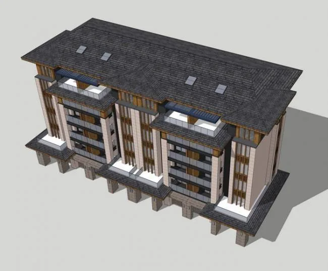 SketchUp Residential Design: Modern Multi-Story Grassland and Western Style Home
