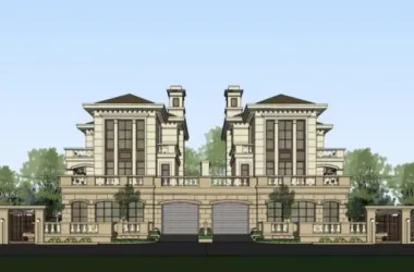 Modern Twin Villa Design | SketchUp 3D Model-BIM WORLD