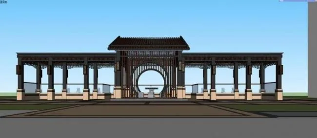 Sketchup Sketch Model | Square Gallery, New Chinese Style