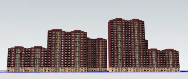 Sketchup Residential Model | High rise Residential Buildings, Modern Style