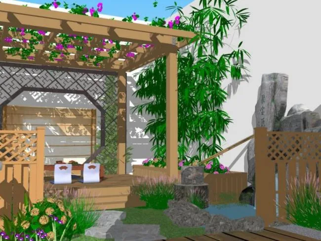Sketchup Landscape Model | Courtyard Landscape, Modern Style