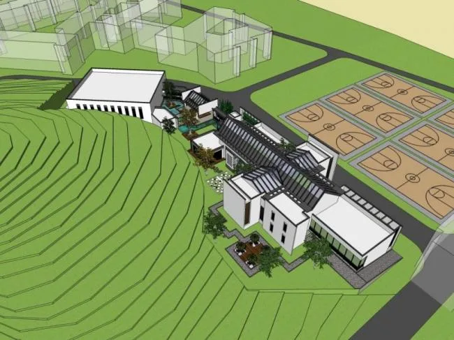 Sketchup Business Model | English Club, Low Level Clubhouse, Modern Chinese Style