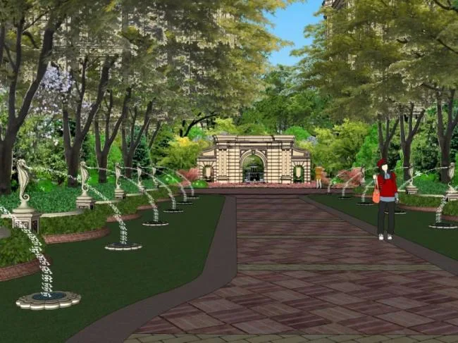 SketchUp Landscape Models: Community, Residential, and Classical Styles