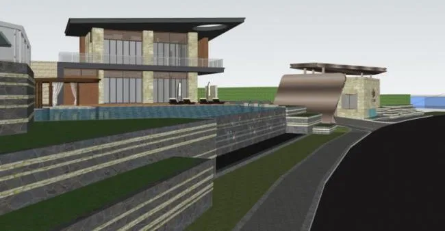 Sketchup Landscape Model | Villa Landscape, Modern Style