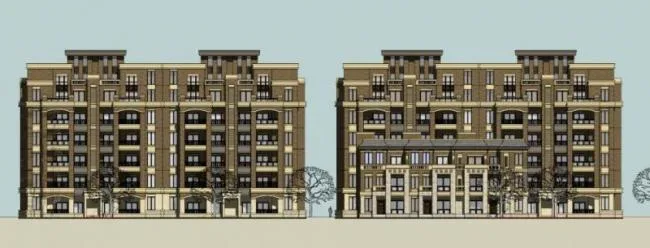 Sketchup Residential Model | Multi story Residence, Classical Style
