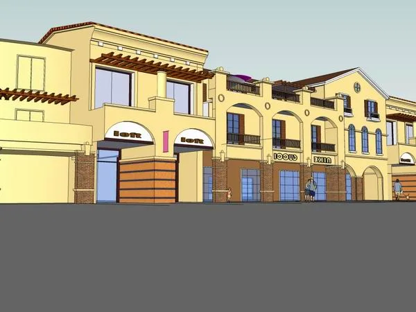 Sketchup Business Model | Multi story commercial street, pedestrian street, European classical style