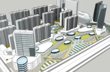 SketchUp Complex Model: Multi-Story Commercial, Residential, Office, and Modern Hotel Design-BIM WORLD