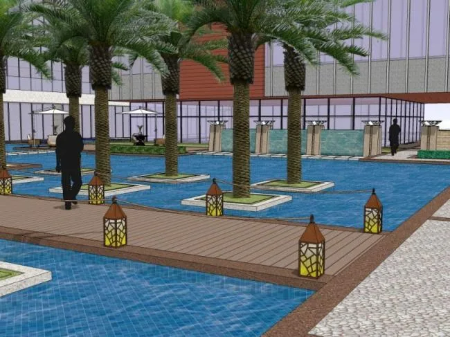 Modern Square Landscape Design in SketchUp