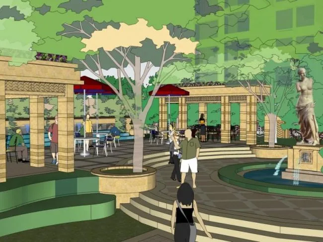 Sketchup Landscape Model | Commercial Landscape, European Style, Classical Style