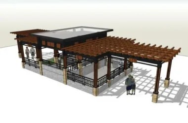 SketchUp Landscape Model: Corridor Garden Inspired by Chinese Design-BIM WORLD
