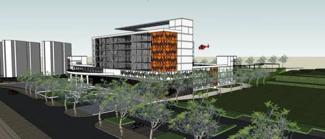 Sketchup Hospital Model | Level 2 Grade A Multi story Hospital, Hospital, Modern Style, Medical Architecture