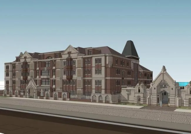 Sketchup School Model | Multi story Haipai style Kindergarten School, Classical Style, Educational Architecture