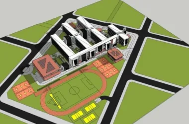 Modern Multi-Story School Model | Educational and Teaching Building for Campus Design-BIM WORLD