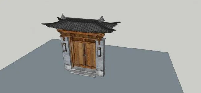 Sketchup Material Model | Door Head, Chinese Style, Entrance, Architectural Components, Landscape