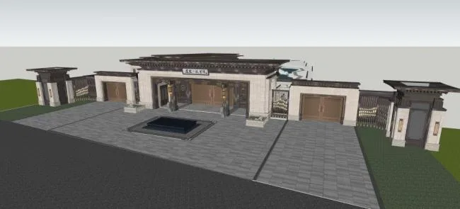Sketchup Villa Model | Villa, Chinese Style, Garden Villa