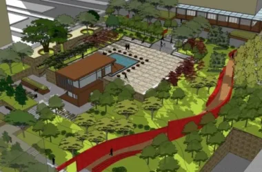 Modern Square Landscape Design in SketchUp-BIM WORLD