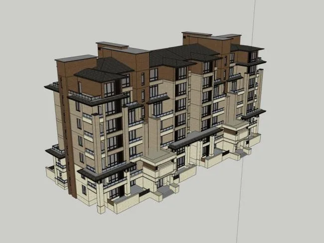 Sketchup Residential Model | Multi story Residence, Classical Style