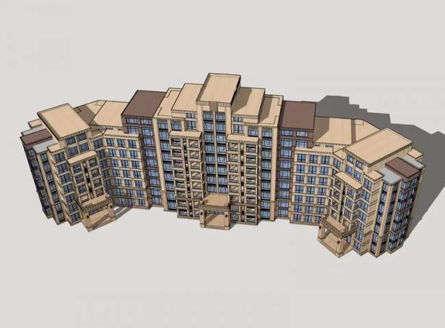 Sketchup Residential Model | Multi story Residence, Residential Building, Neoclassical Style, Simplified European