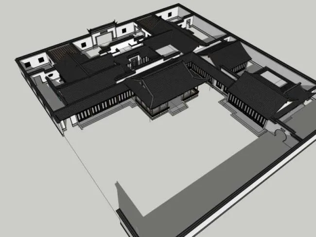 Sketchup Ancient Architecture Model | Multi story Courtyard, Chinese Style, Ancient Architecture