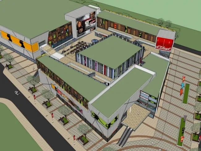 Sketchup Business Model | Multi story Business Center, Modern Style
