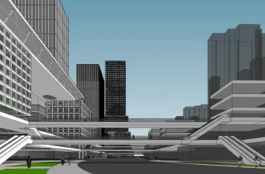 SketchUp Office Model: Modern Super High-Rise Building Design-BIM WORLD
