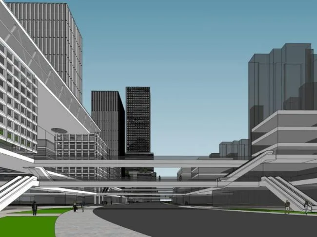 SketchUp Office Model: Modern Super High-Rise Building Design