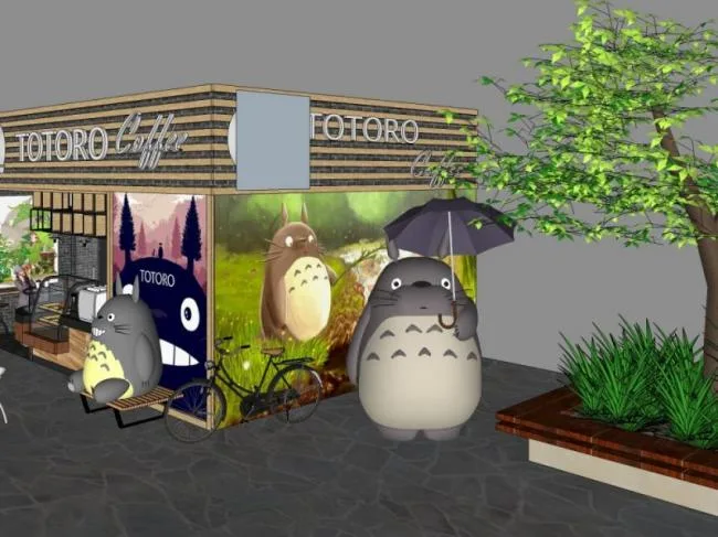 Sketchup Business Model | Low Level Store, Modern Style