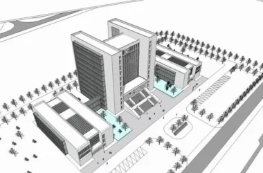 Modern High-Rise Office Building SketchUp Model-BIM WORLD