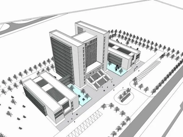 Modern High-Rise Office Building SketchUp Model