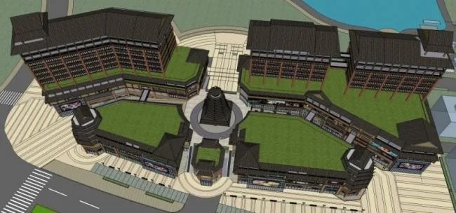SketchUp Business Model: Designing a Modern Multi-Story Commercial Building in Chinese Style