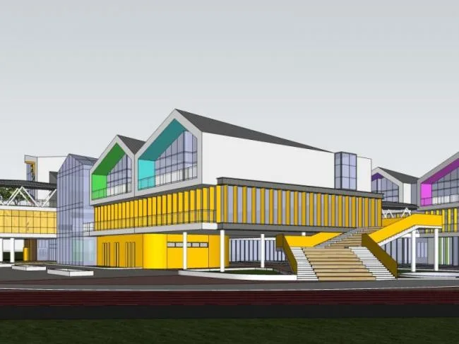 Sketchup School Model | Multi story School Kindergarten, Campus Educational Architecture, Modern Style