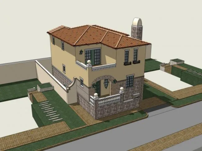 Sketchup Villa Model | Solo Villa, Modern Style